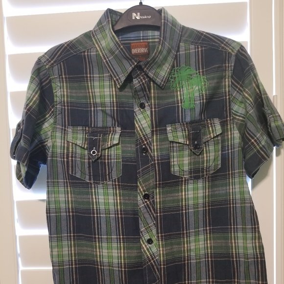 Maximum Overdrive Boys Plaid Casual Shirt - Picture 1 of 5
